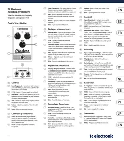 Notice TC ELECTRONIC CINDERS OVERDRIVE Pédale d'effet guitare