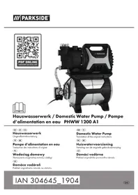 Notice PARKSIDE PHWW 1200 A1 Wasserpumpe