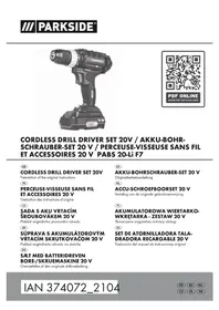 Notice PARKSIDE PABS 20LI F7 Boor