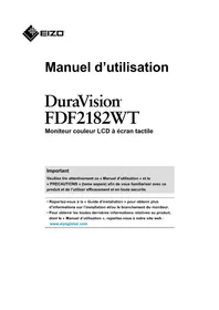 Notice EIZO DURAVISION FDF2182WT Moniteur