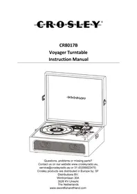 Notice Crosley VOYAGER CR8017B Platine_disque