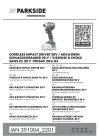 Notice PARKSIDE PDSSAP 20LI A1 Boor