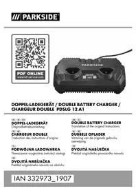 Notice PARKSIDE PDSLG 12 A1 Chargeur de batterie