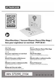 Notice PARKSIDE PVFT 20 A1 Aspirateur