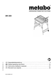 Notice METABO UK 333 Sega