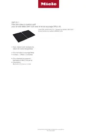 Notice MIELE DKF 231 Filtre pour hotte aspirante