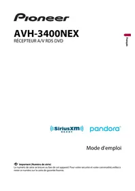Notice PIONEER AVH3400NEX Lecteur dvd