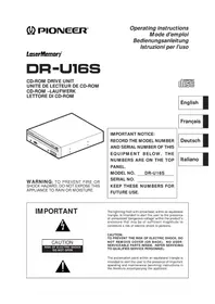 Notice PIONEER DRU16S Lecteur CD