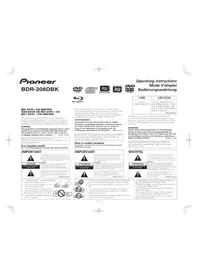 Notice PIONEER BDR208DBK Graveur DVD