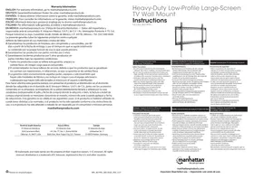 Notice MANHATTAN 461993 Support mural TV