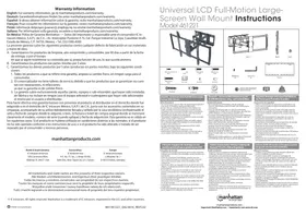 Notice MANHATTAN 461221 Support mural pour écran LCD