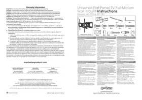 Notice MANHATTAN 461283 Support mural TV