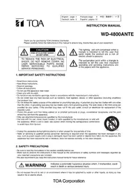 Notice TOA WD4800 Distributeur d'antenne