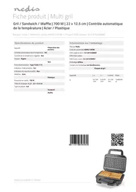 Notice NEDIS KAMG110FBK Grille pain