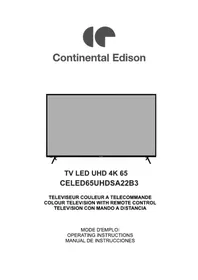 Notice CONTINENTAL EDISON CELED65UHDSA22B3 Televisión
