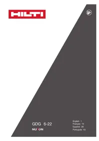 Notice HILTI GDG 622 Grinder