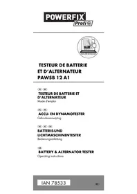 Notice POWERFIX PAWS 3 A1 Battery and alternator tester