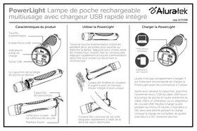 Notice Aluratek ACEK210F Lampe de poche rechargeable