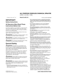 Notice Sun Joe SJAPS1G Pulvérisateur électrique sans fil