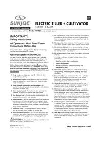 Notice Sun Joe TJ600E Stapler