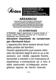 Notice ARDES ARZANSC02 Electric insect killer