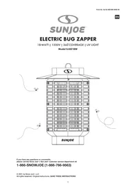 Notice Sun Joe SJBZ18W Pest control