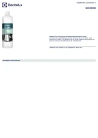 Notice ELECTROLUX M3KCD200 Produit d'entretien
