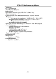 Notice TECHNOLINE WS 9255 Stazione Meteo