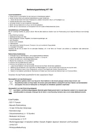 Notice TECHNOLINE WT 199 Alarm clock radio