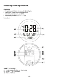Notice TECHNOLINE WS 8038 Horloge