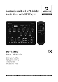 Notice Monacor MXT52 MP3 Table de mixage