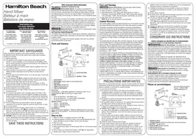 Notice HAMILTON BEACH 62661 Robot de cuisine