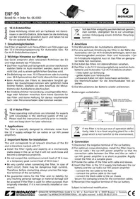 Notice Monacor ENF90 Filtre électrique pour voiture