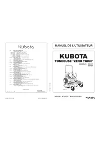 Notice KUBOTA ZD1011 Tondeuse à gazon