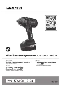 Notice PARKSIDE PASSK 20LI B2 Perceuse