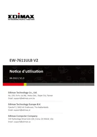 Notice Edimax EW7611ULB V2 Carte réseau / adaptateur