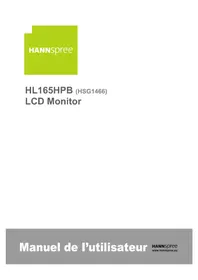 Notice HANNSPREE HL165HPB Moniteur