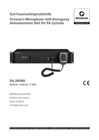 Notice Monacor PA26FMU Système d'alarme