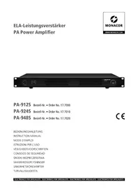 Notice Monacor PA924S Système hifi