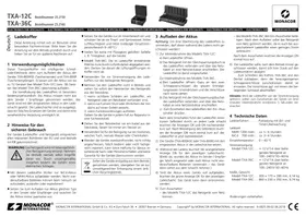 Notice Monacor TXA36C Chargeur de piles
