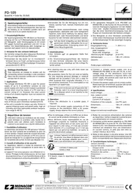 Notice Monacor PD109 Caméra de surveillance