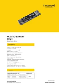Notice INTENSO M.2 SSD SATA III HIGH Disque dur