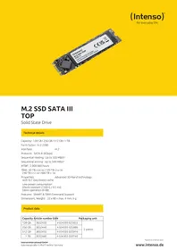 Notice INTENSO M.2 SSD SATA III TOP Disque dur