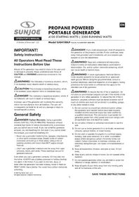 Notice Sun Joe SJG4100LP Generator