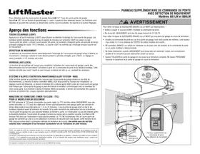 Notice LIFT-MASTER 886LM Commande de porte de garage