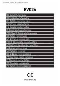 Notice Emos EV026 Kitchen scales