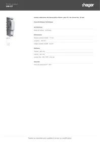 Notice HAGER UWST Accessoire électrique