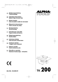 Notice Alpha Tools TK 200 Testere
