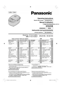 Notice PANASONIC SRZE105 电饭煲