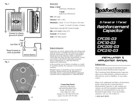 Notice Rockford Fosgate CONNECTING PUNCH CPC1003 Condensateur électrique